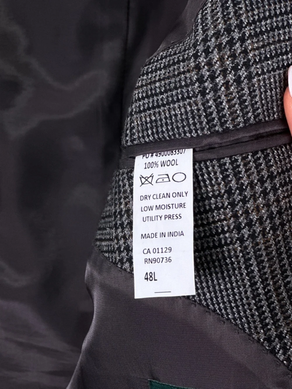 Lauren Ralph Lauren Blazer Two Button Double Vent Wool Plaid Grey 48L